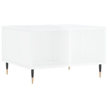 Couchtisch 60x50x36,5 cm verarbeitetes Holz Hochglanz weiß