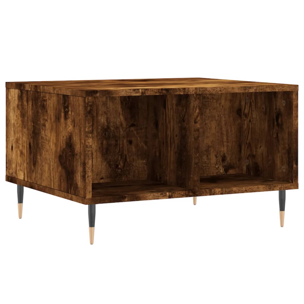 Couchtisch 60x50x36,5 cm verarbeitetes Holz in geräucherter Eichenfarbe