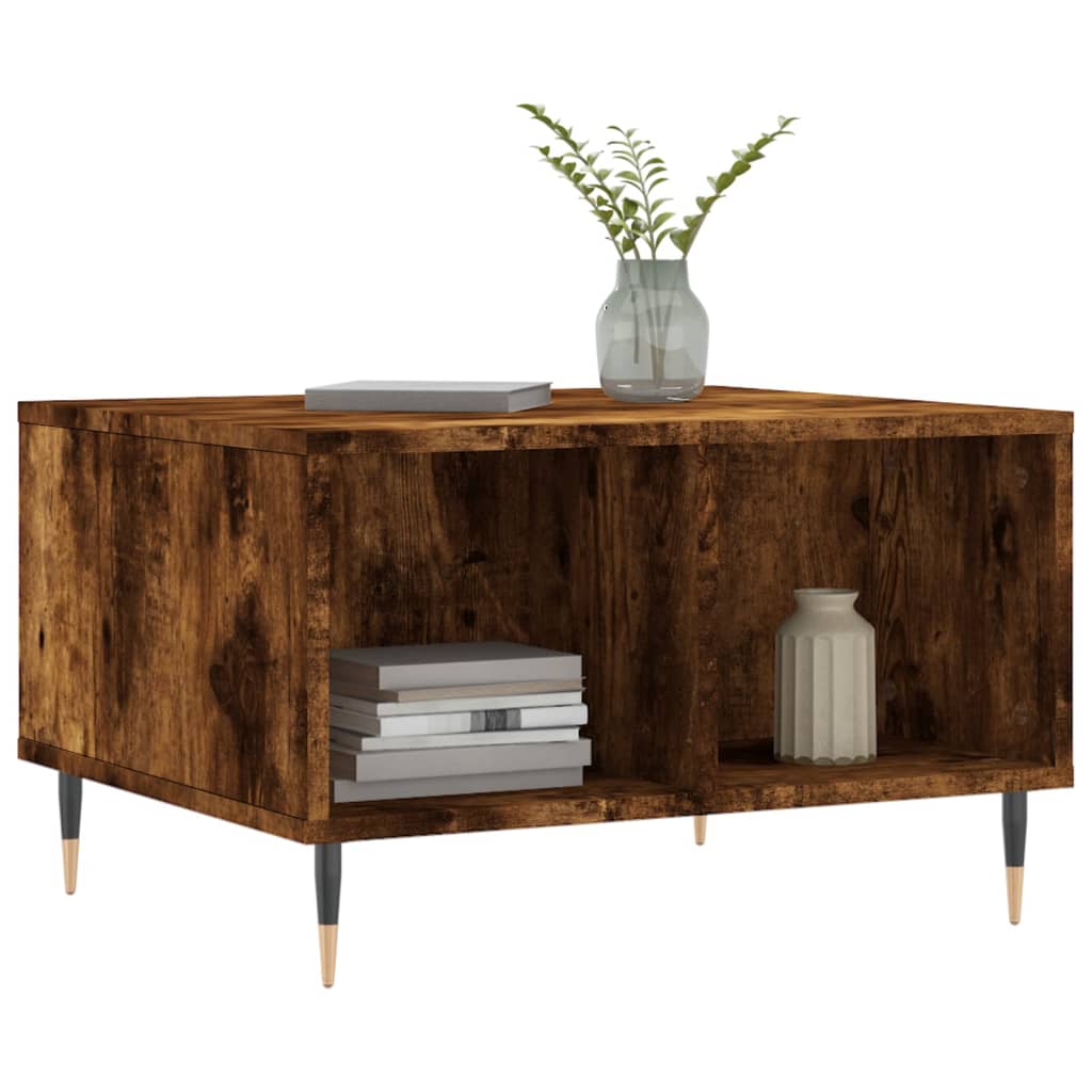 Couchtisch 60x50x36,5 cm verarbeitetes Holz in geräucherter Eichenfarbe