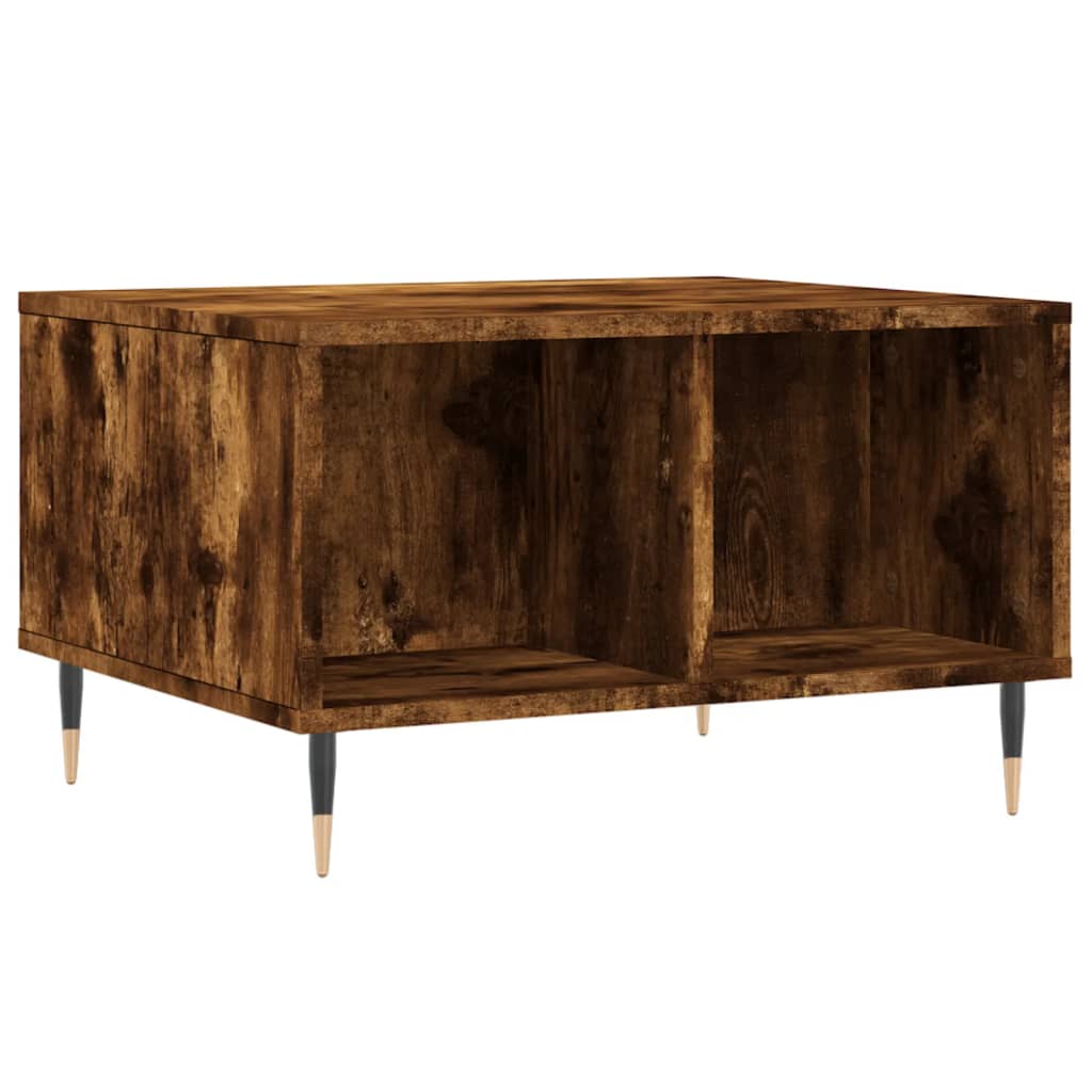 Couchtisch 60x50x36,5 cm verarbeitetes Holz in geräucherter Eichenfarbe