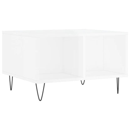 Couchtisch 60x50x36,5 cm verarbeitetes Holz Hochglanz weiß