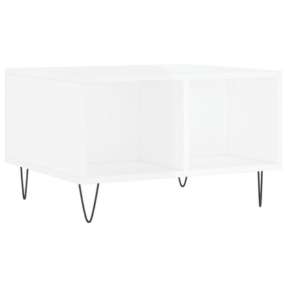 Couchtisch 60x50x36,5 cm verarbeitetes Holz Hochglanz weiß