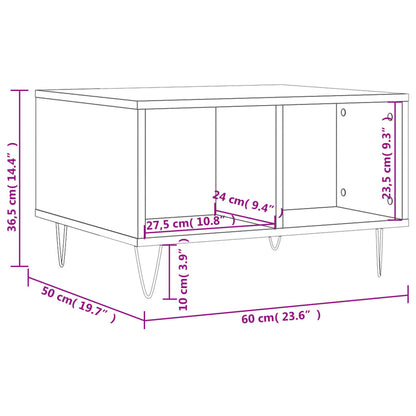 Couchtisch 60x50x36,5 cm verarbeitetes Holz Betongrau