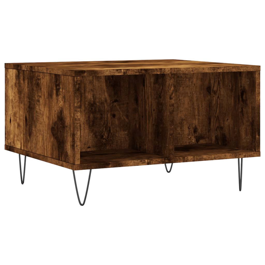 Couchtisch 60x50x36,5 cm verarbeitetes Holz in geräucherter Eichenfarbe