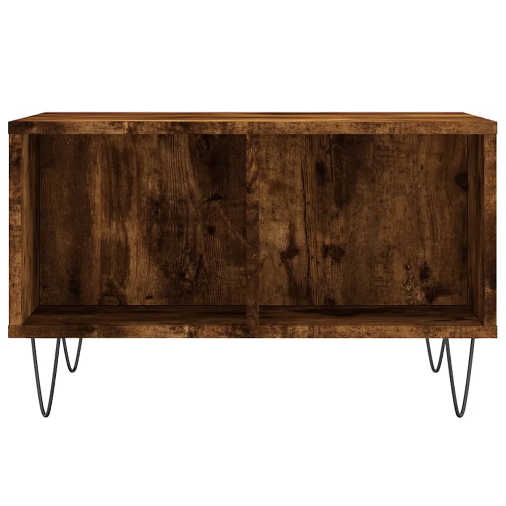 Couchtisch 60x50x36,5 cm verarbeitetes Holz in geräucherter Eichenfarbe