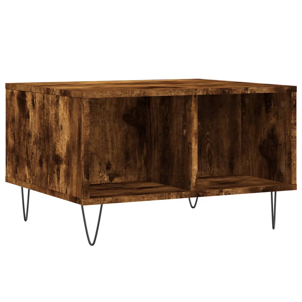 Couchtisch 60x50x36,5 cm verarbeitetes Holz in geräucherter Eichenfarbe