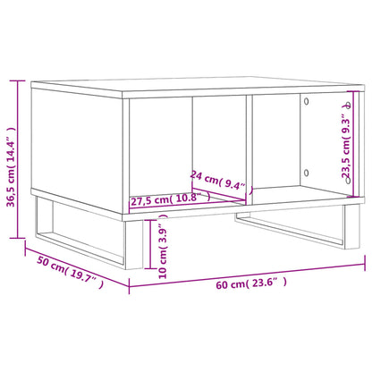 Couchtisch 60x50x36,5 cm verarbeitetes Holz schwarz