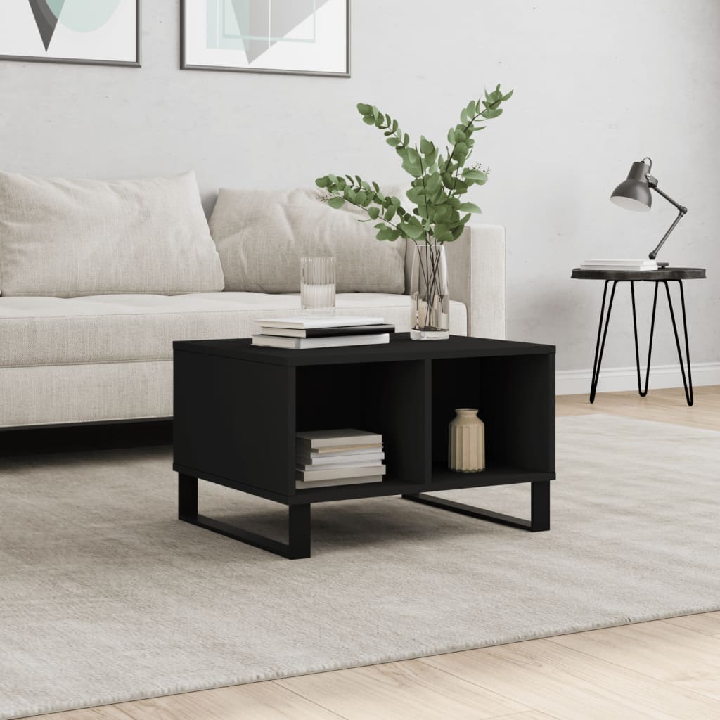 Couchtisch 60x50x36,5 cm verarbeitetes Holz schwarz