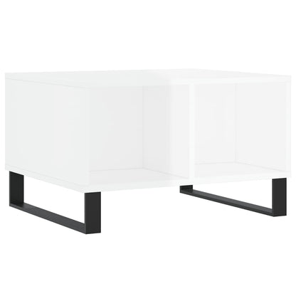 Couchtisch 60x50x36,5 cm verarbeitetes Holz Hochglanz weiß