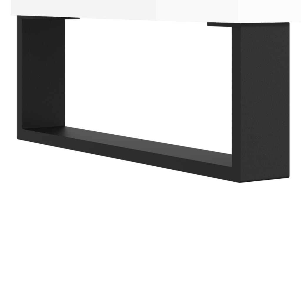 Couchtisch 60x50x36,5 cm verarbeitetes Holz Hochglanz weiß