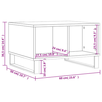 Couchtisch 60x50x36,5 cm verarbeitetes Holz grau