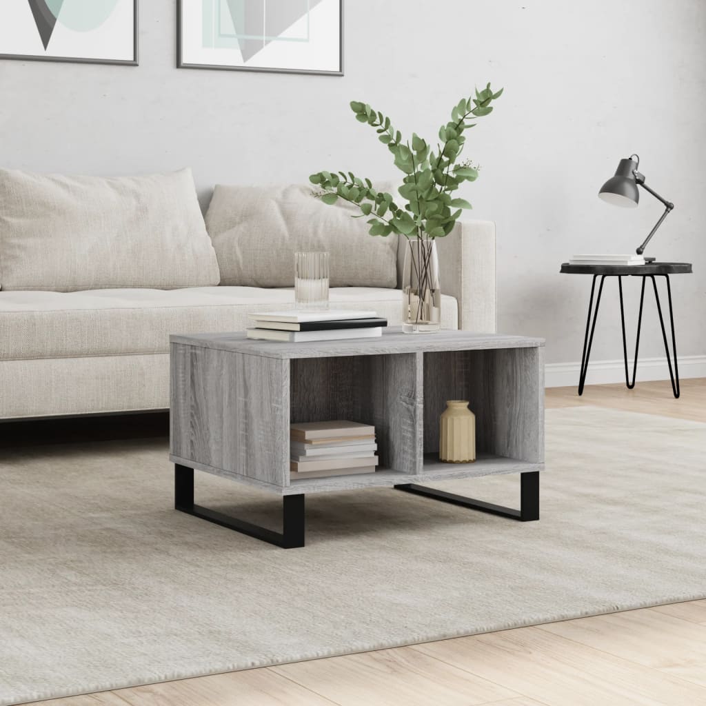 Couchtisch 60x50x36,5 cm verarbeitetes Holz grau