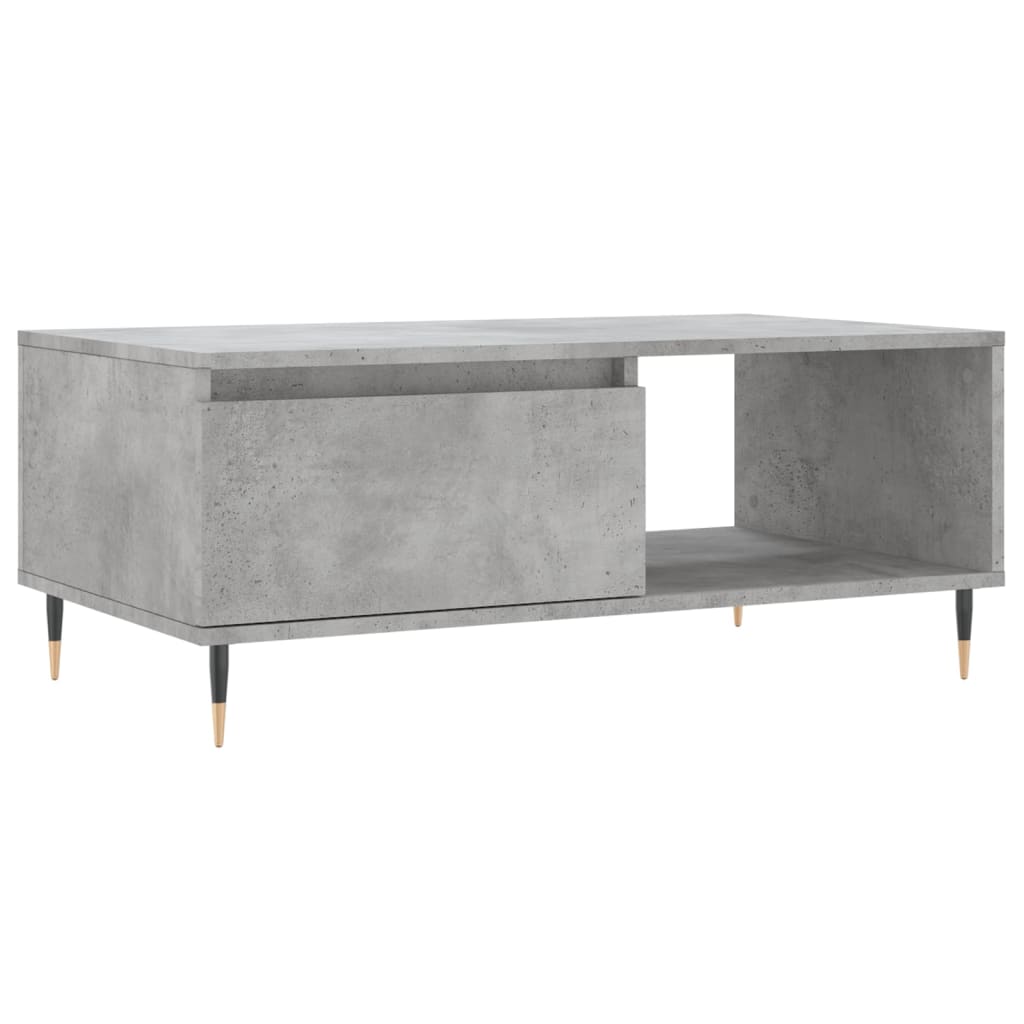 Couchtisch 90x50x36,5 cm verarbeitetes Holz Betongrau