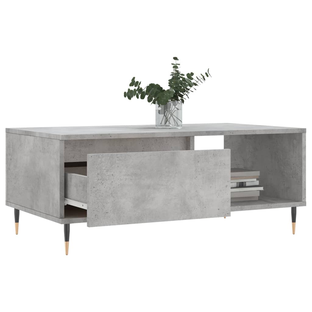 Couchtisch 90x50x36,5 cm verarbeitetes Holz Betongrau