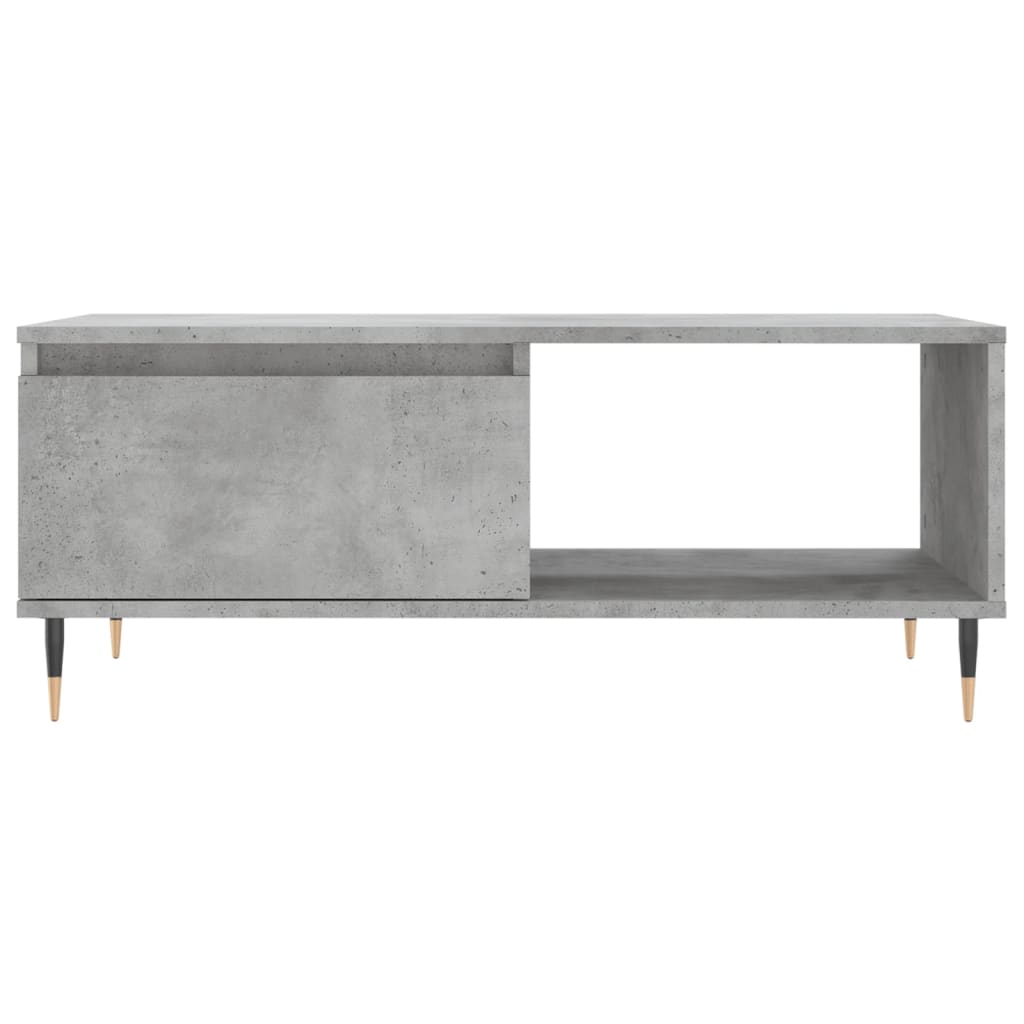 Couchtisch 90x50x36,5 cm verarbeitetes Holz Betongrau