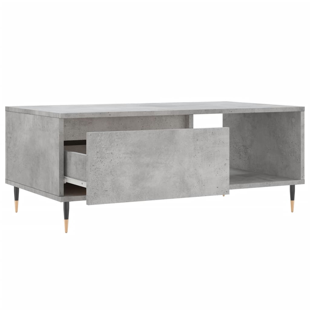 Couchtisch 90x50x36,5 cm verarbeitetes Holz Betongrau