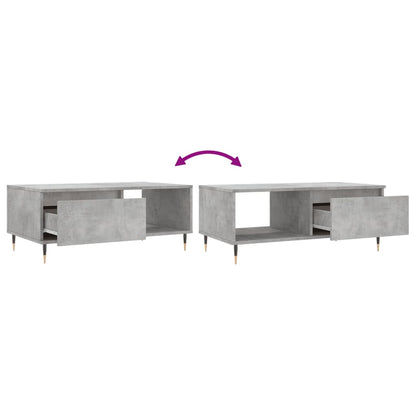 Couchtisch 90x50x36,5 cm verarbeitetes Holz Betongrau