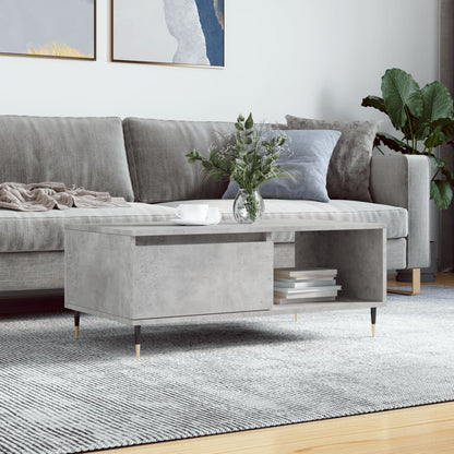 Couchtisch 90x50x36,5 cm verarbeitetes Holz Betongrau
