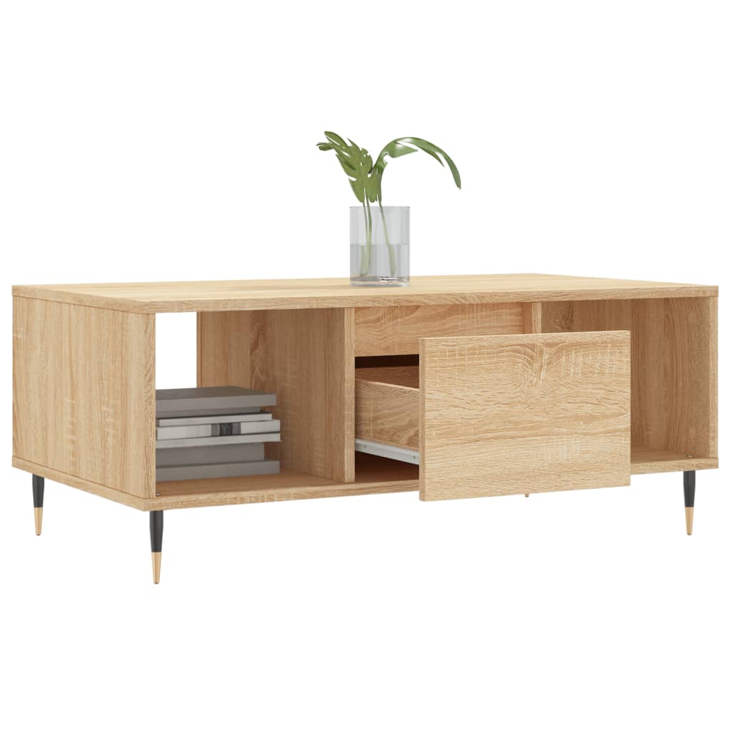 Couchtisch 90x50x36,5 cm verarbeitetes Holz Sonoma Eiche Farbe