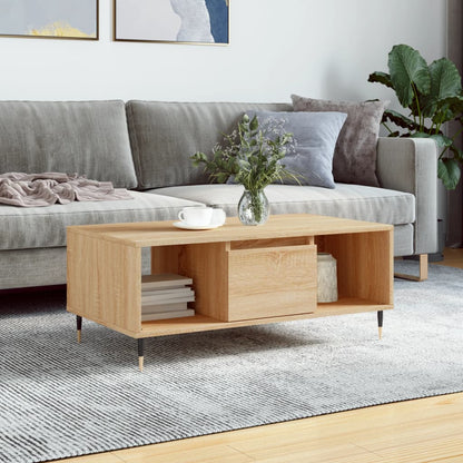 Couchtisch 90x50x36,5 cm verarbeitetes Holz Sonoma Eiche Farbe