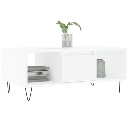 Couchtisch 90x50x36,5 cm verarbeitetes Holz weiß