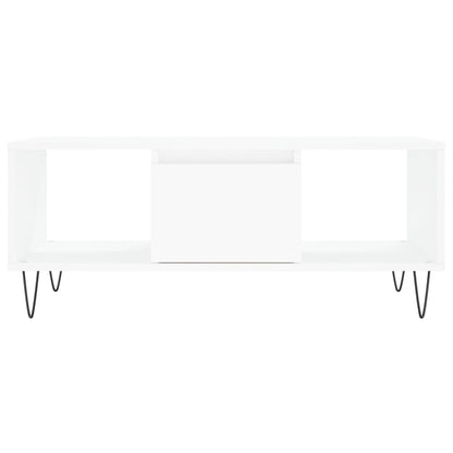 Couchtisch 90x50x36,5 cm verarbeitetes Holz weiß