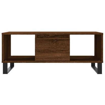Salontafel 90x50x36,5 cm bewerkt hout bruin eikenkleur