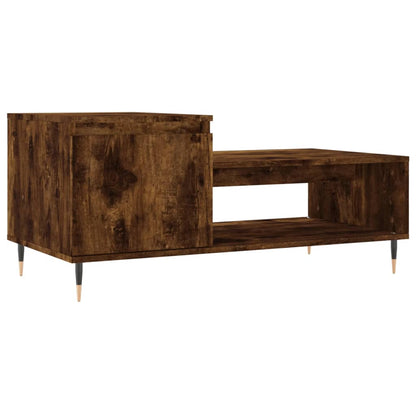 Salontafel 100x50x45 cm bewerkt hout gerookt eikenkleurig