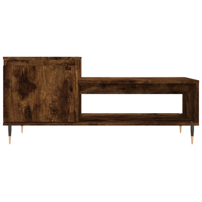 Salontafel 100x50x45 cm bewerkt hout gerookt eikenkleurig