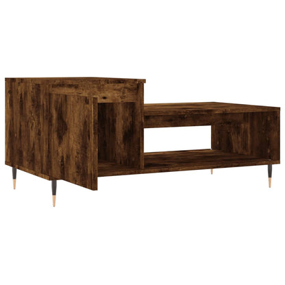 Salontafel 100x50x45 cm bewerkt hout gerookt eikenkleurig