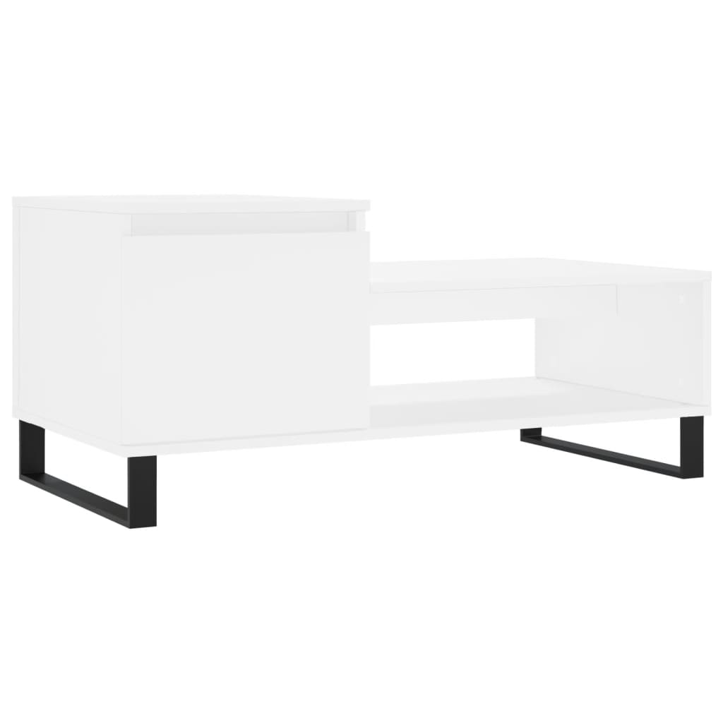 Couchtisch 100x50x45 cm verarbeitetes Holz weiß