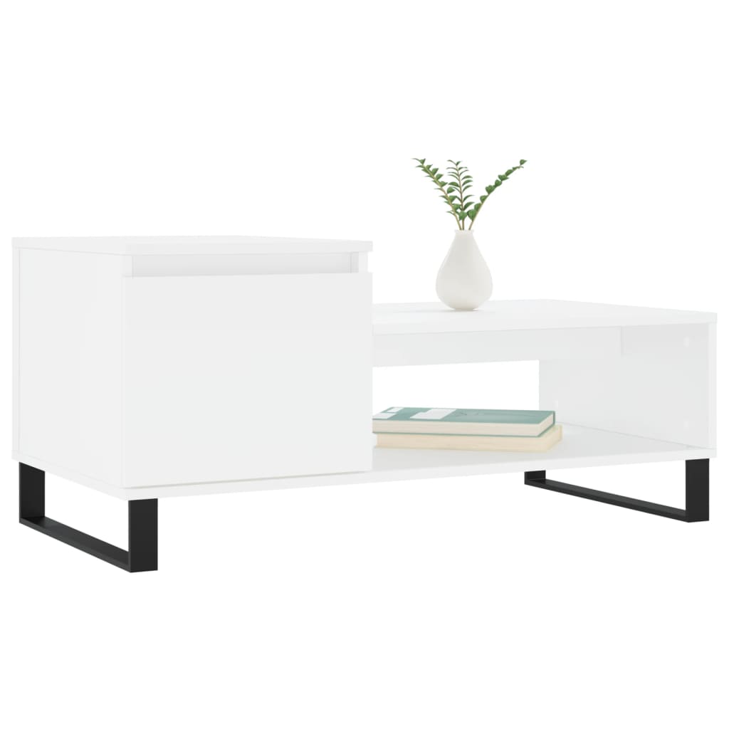 Couchtisch 100x50x45 cm verarbeitetes Holz weiß