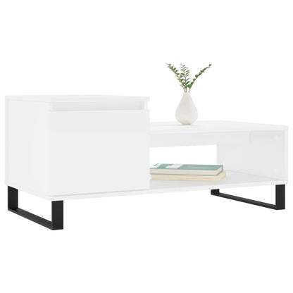 Couchtisch 100x50x45 cm verarbeitetes Holz weiß
