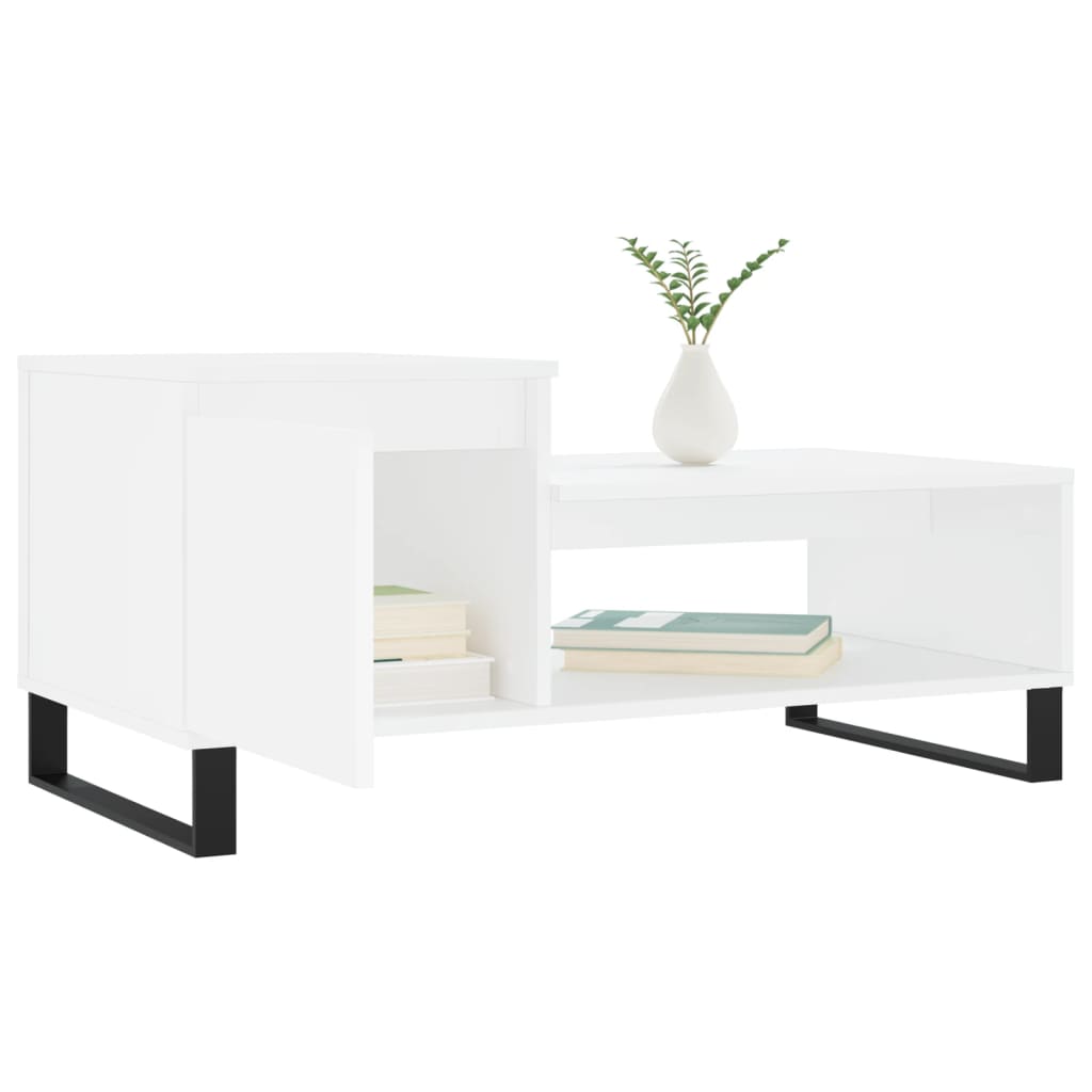 Couchtisch 100x50x45 cm verarbeitetes Holz weiß