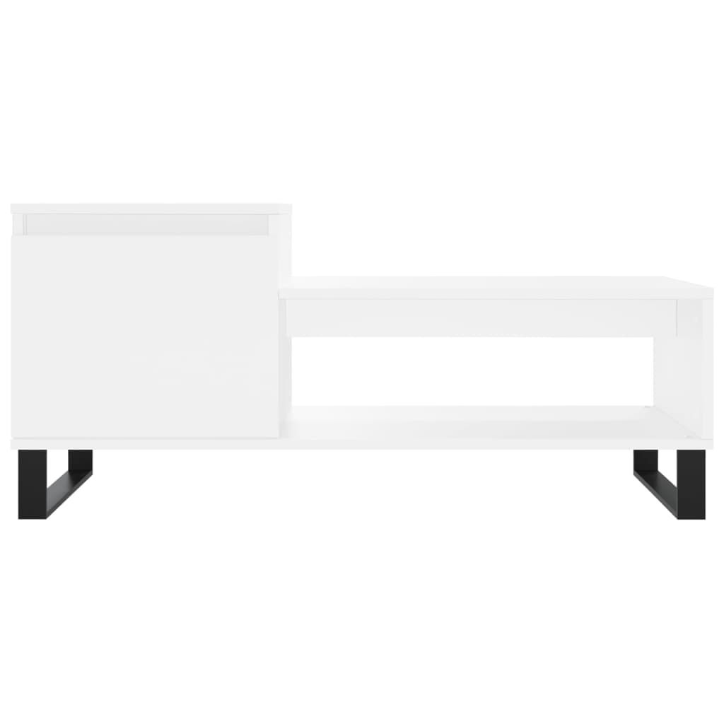 Couchtisch 100x50x45 cm verarbeitetes Holz weiß