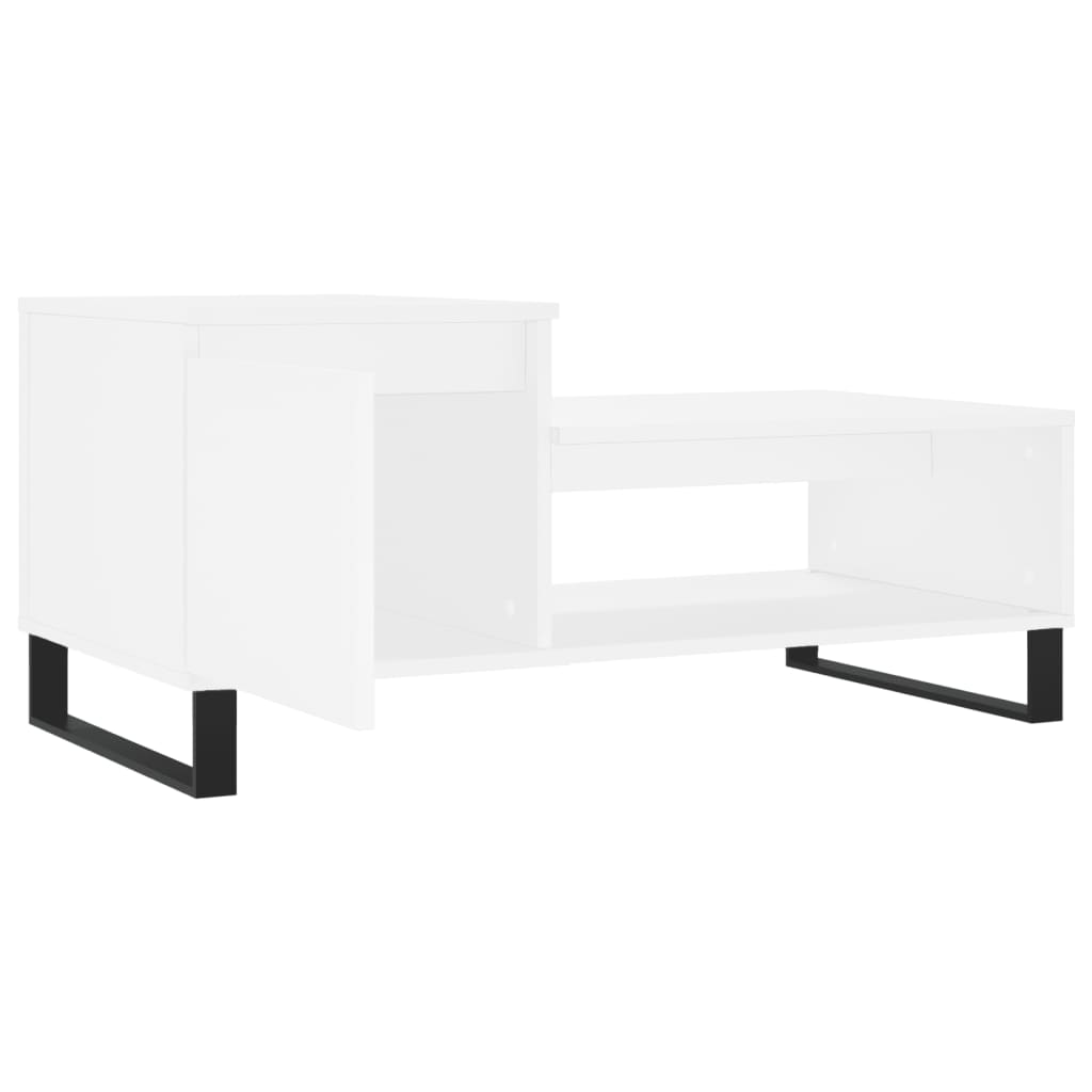 Couchtisch 100x50x45 cm verarbeitetes Holz weiß