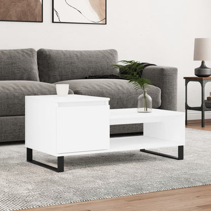 Couchtisch 100x50x45 cm verarbeitetes Holz weiß