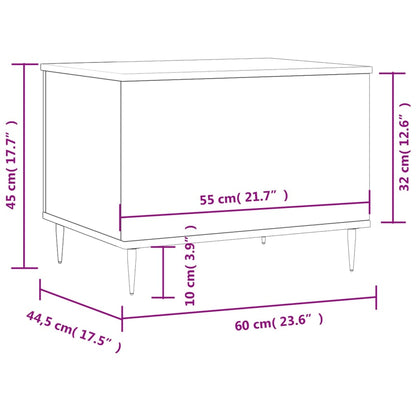 Couchtisch 60x44,5x45 cm verarbeitetes Holz schwarz