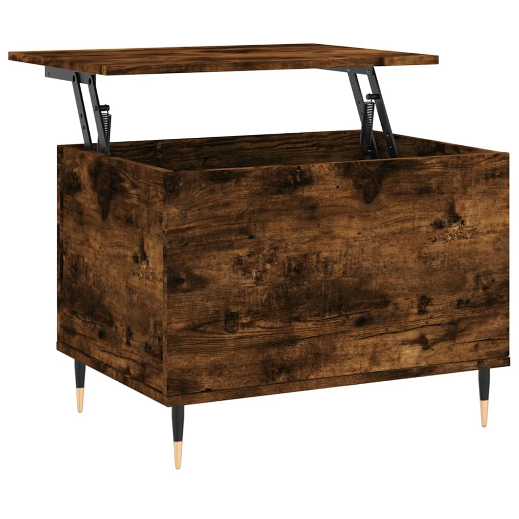 Couchtisch 60x44,5x45 cm verarbeitetes Holz in geräucherter Eichenfarbe