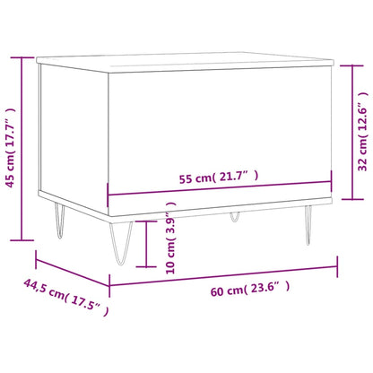 Couchtisch 60x44,5x45 cm verarbeitetes Holz schwarz