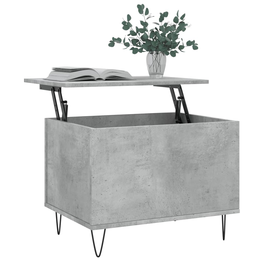 Couchtisch 60x44,5x45 cm verarbeitetes Holz Betongrau