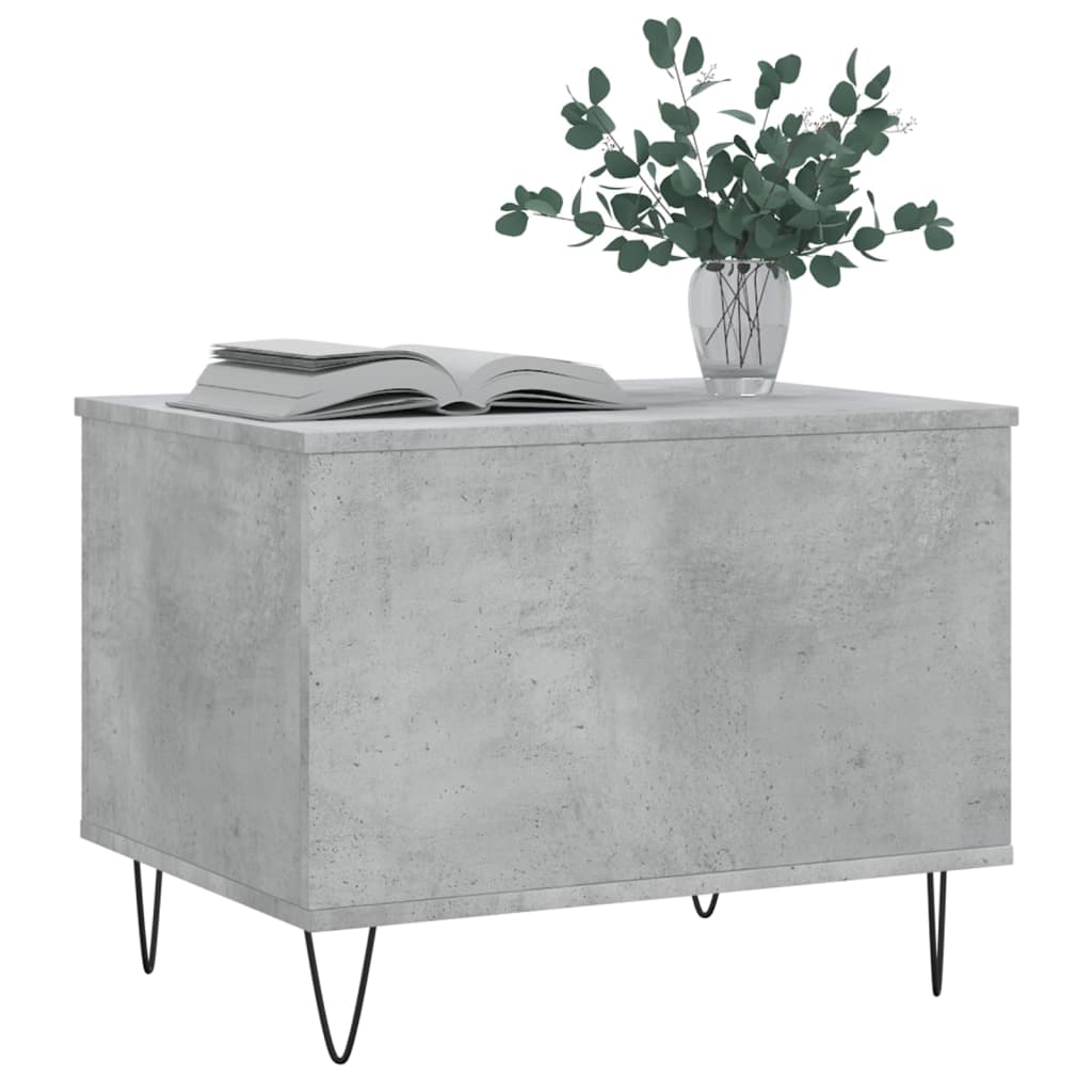 Couchtisch 60x44,5x45 cm verarbeitetes Holz Betongrau