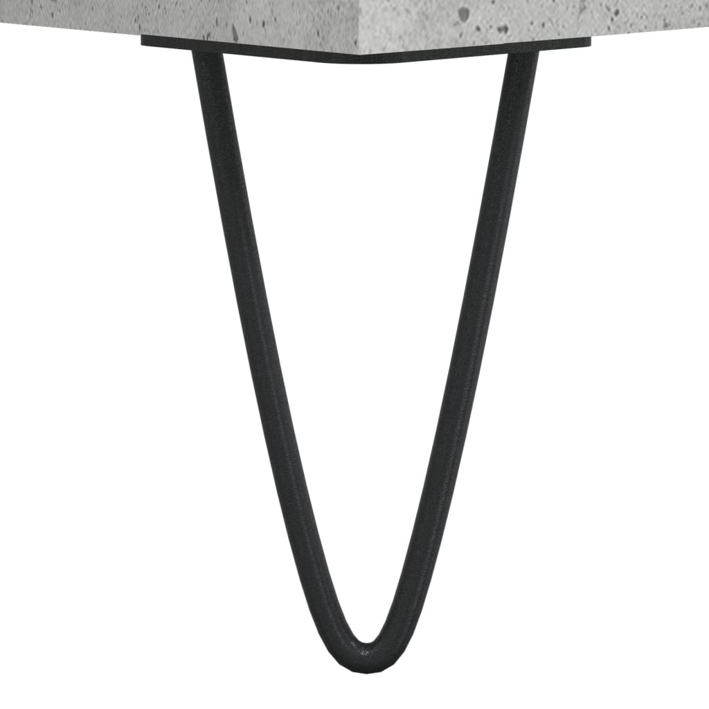 Couchtisch 60x44,5x45 cm verarbeitetes Holz Betongrau