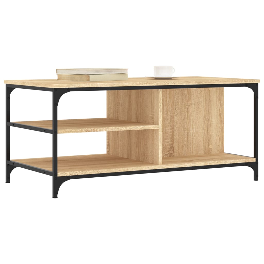 Couchtisch 100x50x45 cm verarbeitetes Holz Sonoma Eiche Farbe