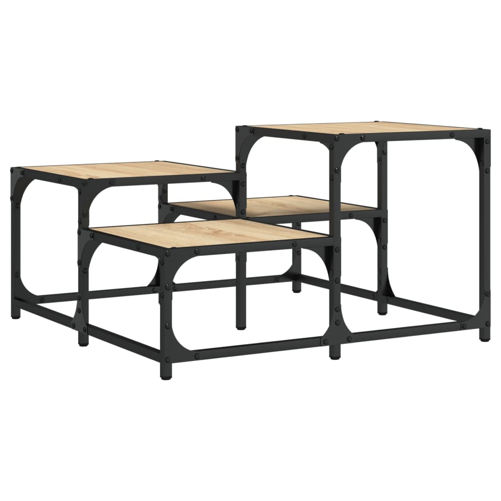 Couchtisch 68x68x40 cm verarbeitetes Holz Sonoma Eiche Farbe