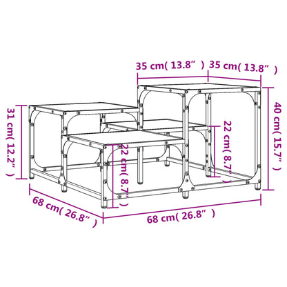 Couchtisch 68x68x40 cm verarbeitetes Holz Sonoma Eiche Farbe