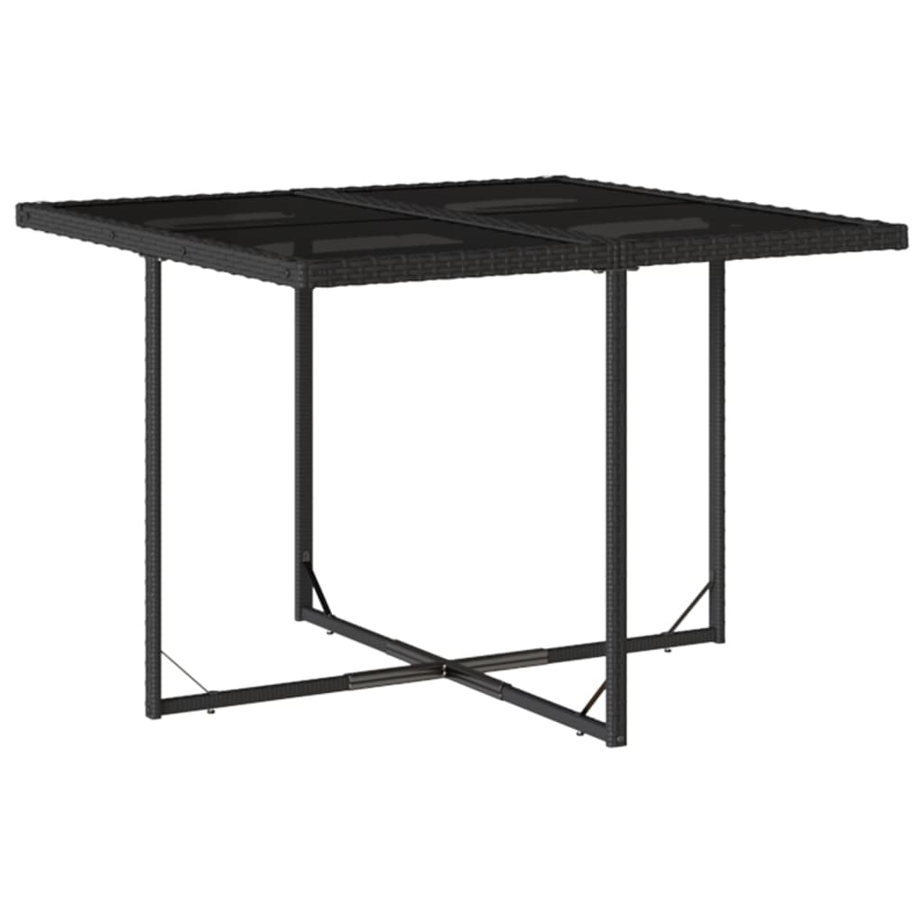 5-teiliges Gartenset mit Kissen Polyrattan schwarz