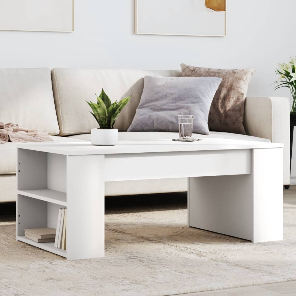 Couchtisch 102x55x42 cm verarbeitetes Holz weiß