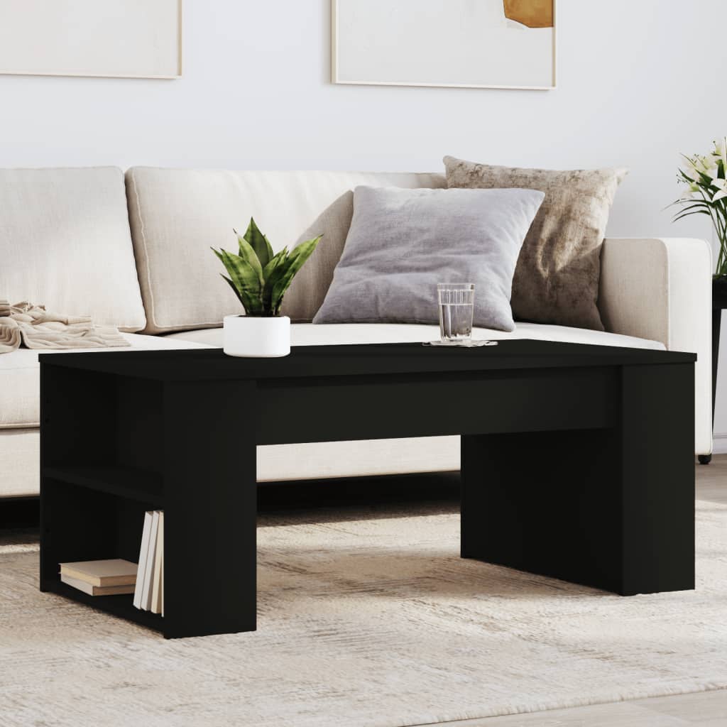 Couchtisch 102x50x45 cm verarbeitetes Holz schwarz
