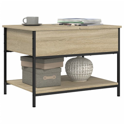 Couchtisch 70x50x50 cm verarbeitetes Holz und Metall Sonoma Eiche Farbe
